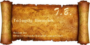 Telegdy Benedek névjegykártya